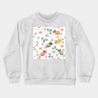 Bird Pattern Crewneck Sweatshirt